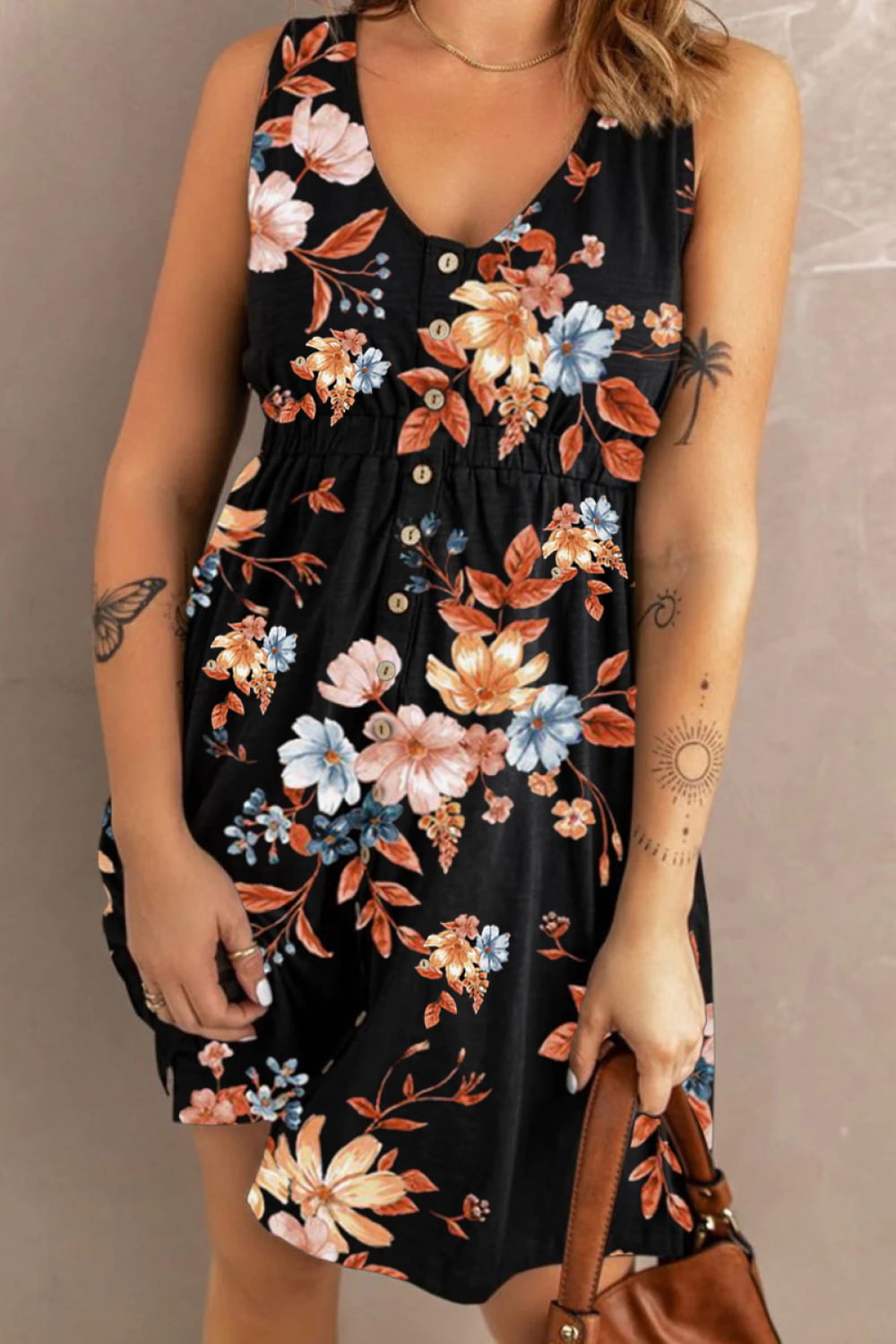 Experience the magic of fashion with our Crazy Thing Called Love dress. Featuring a unique scoop neck, sleeveless design, and convenient button closure, this dress is both stylish and functional