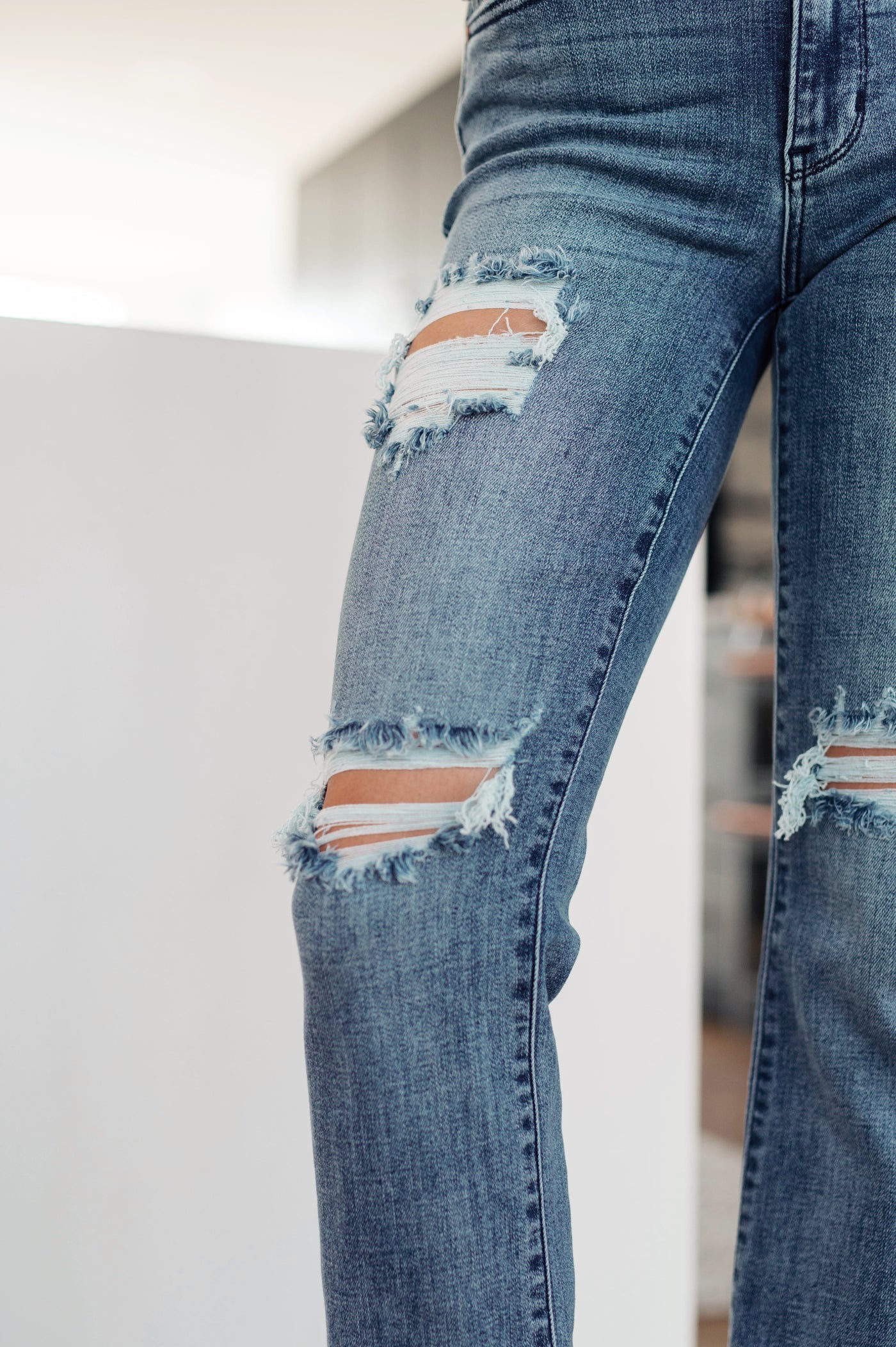 The O'Hara Destroyed Straight Jeans have the perfect balance of style, versatility, and timelessness