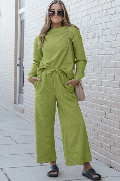 Elevate your comfort and style with our Light & Airy Long Sleeve Top and Drawstring Pants Set