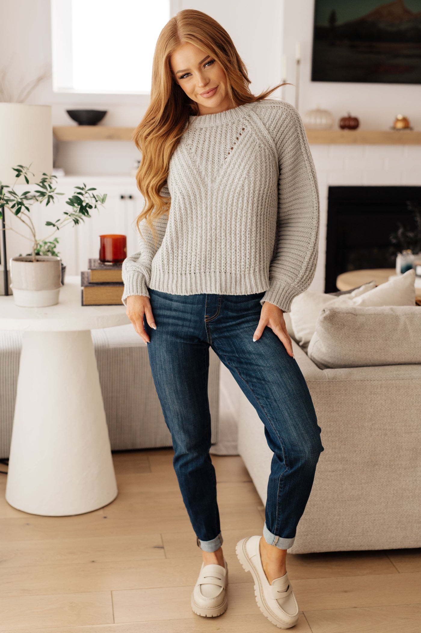 Look effortlessly stylish in the Roll on By Balloon Sleeve Sweater