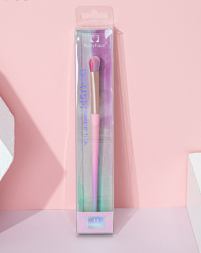 Introducing our Loud and Clear Eyeshadow Brush! This cute pastel brush features a sturdy wooden handle and is designed for precise eyeshadow application
