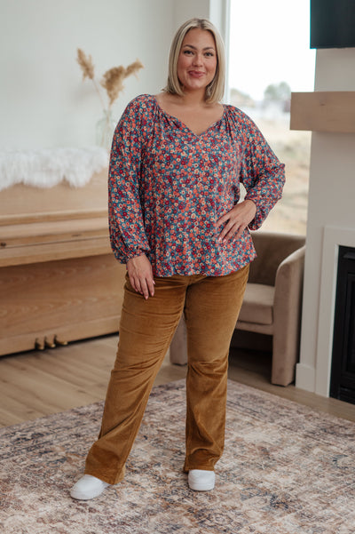 Treat yourself to a beautiful look with this Sunday Brunch Blouse. Featuring a gathered v-neckline with balloon sleeves, it's designed to be easy to wear while still maintaining a feminine style