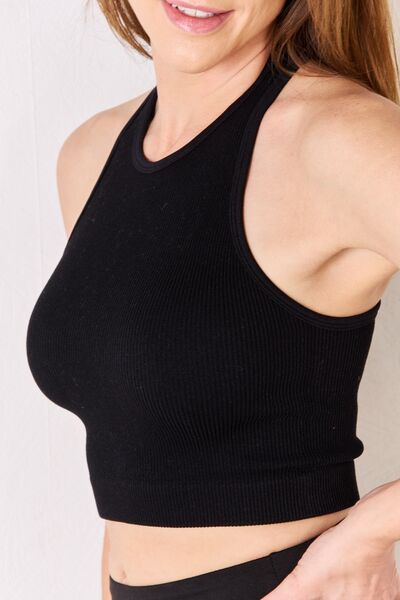 The Ribbed Racerback Tank is a versatile and athletic-inspired piece for your wardrobe